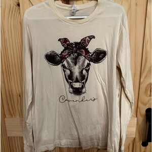Long sleeve tee with cow